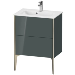 Duravit XViu Waschtisch-Unterschrank XV44880B138 61 x 59,4 x 39 cm, dolomiti grey hochglanz, 2 Auszüge, stehend, champagner matt