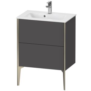 Duravit XViu Waschtisch-Unterschrank XV44880B149 61 x 59,4 x 39 cm, graphit matt, 2 Auszüge, stehend, champagner matt