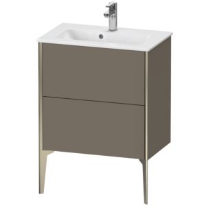 Duravit XViu vanity unit XV44880B190 61 x 59.4 x 39 cm, flannel gray silk matt, 2 pull-outs, standing, champagne matt