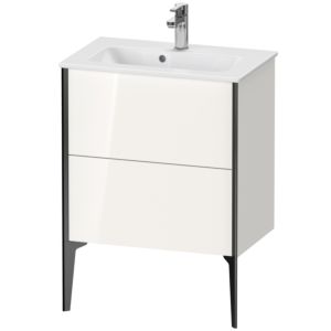 Duravit XViu vanity unit XV44880B222 61 x 59.4 x 39 cm, white high gloss, 2 pull-outs, standing, black matt