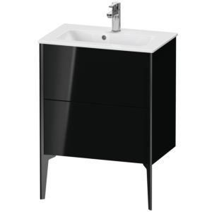 Duravit XViu vanity unit XV44880B240 61 x 59.4 x 39 cm, black high gloss, 2 pull-outs, standing, black matt