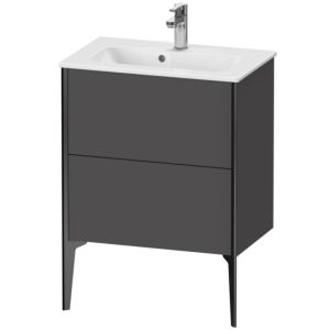 Duravit XViu Waschtisch-Unterschrank XV44880B249 61 x 59,4 x 39 cm, graphit matt, 2 Auszüge, stehend, schwarz matt