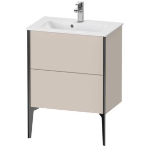 Duravit XViu Waschtisch-Unterschrank XV44880B291 61 x 59,4 x 39 cm, taupe matt, 2 Auszüge, stehend, schwarz matt