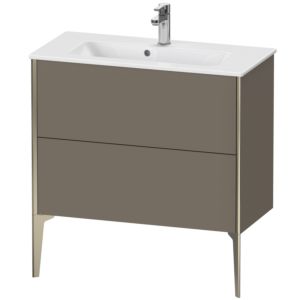 Duravit XViu Waschtisch-Unterschrank XV44890B190 81 x 59,4 x 39 cm, flannel grey seidenmatt, 2 Auszüge, stehend, champagner matt
