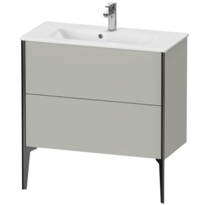 Duravit XViu vanity unit XV44890B207 81 x 59.4 x 39 cm, concrete gray matt, 2 pull-outs, standing, black matt