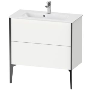 Duravit XViu vanity unit XV44890B218 81 x 59.4 x 39 cm, matt white, 2 pull-outs, standing, matt black