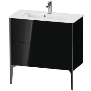 XViu Duravit vasque XV44890B240 81 x 59,4 x 39 cm, noir brillant, 2 coulissants, debout, noir mat