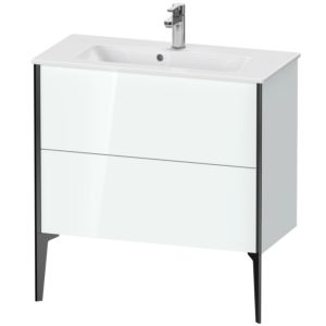 Duravit XViu Waschtisch-Unterschrank XV44890B285 81 x 59,4 x 39 cm, weiß hochglanz, 2 Auszüge, stehend, schwarz matt