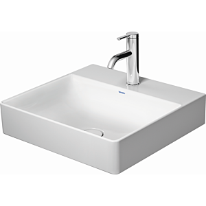 Duravit DuraSquare meuble vasque poncé 2353500073 50x47cm, sans trop-plein, avec plage de robinetterie, 3 trous pour robinetterie, blanc