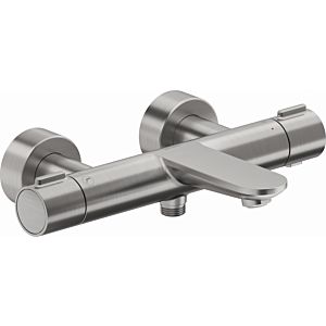 Duravit Wave bath mixer WA5220000070 surface-mounted, shut-off and diverter valve, brushed stainless steel