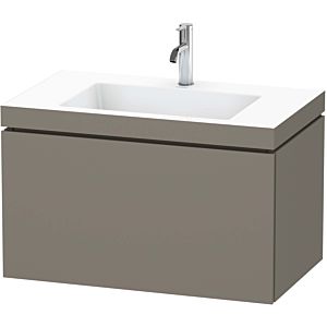 Duravit L-Cube Waschtisch-Unterschrank LC6917O9090 80 x 48 cm, 1 Hahnloch, flannel grey seidenmatt, 1 Auszug