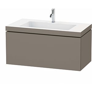 Duravit L-Cube vanity unit LC6918O9090 100 x 48 cm, 2000 tap hole, flannel gray silk matt, 2000 pull-out