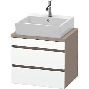 Duravit DuraStyle Waschtisch-Unterschrank DS530501843 60 x 47,8 cm, weiß matt/basalt matt, für Konsole, 2 Schubkästen