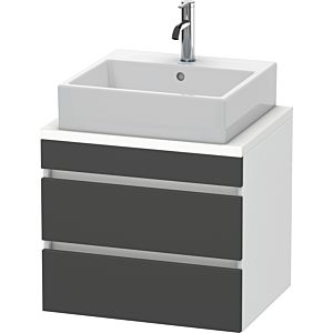 Duravit DuraStyle vanity unit DS530504918 60 x 47.8 cm, matt graphite / matt white, for console, 2 drawers
