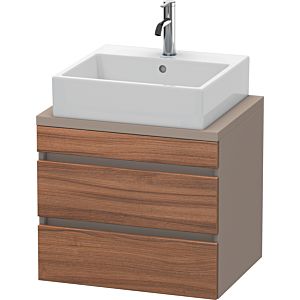 Duravit DuraStyle vasque DS530507943 60 x 47,8 cm, noyer naturel / basalte mat, pour console, 2 tiroirs