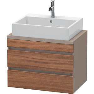 Duravit DuraStyle vasque DS530607943 70 x 47,8 cm, noyer naturel / basalte mat, pour console, 2 tiroirs