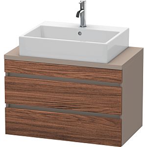 Duravit DuraStyle vasque DS530702143 80 x 47,8 cm, noyer foncé / basalte mat, pour console, 2 tiroirs