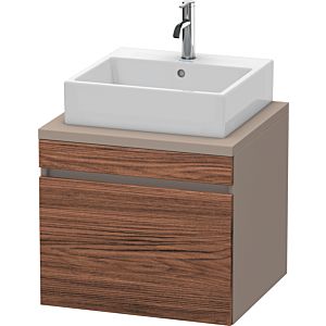 Duravit DuraStyle vasque match0 DS531002143 60 x 54,8 cm, noyer foncé / basalte mat, pour console, coulissant 2000