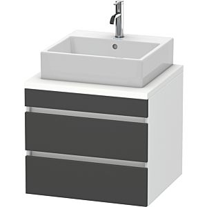 Duravit DuraStyle vasque DS531504918 60 x 54,8 cm, graphite mat / blanc mat, pour console, 2 tiroirs
