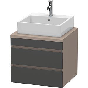 Duravit DuraStyle vasque DS531504943 60 x 54,8 cm, graphite mat / basalte mat, pour console, 2 tiroirs