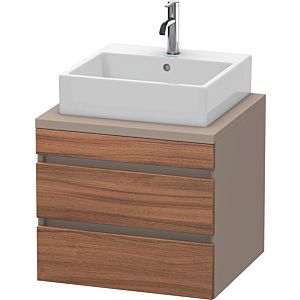 Duravit DuraStyle Waschtisch-Unterschrank DS531507943 60 x 54,8 cm, nussbaum natur/basalt matt, für Konsole, 2 Schubkästen