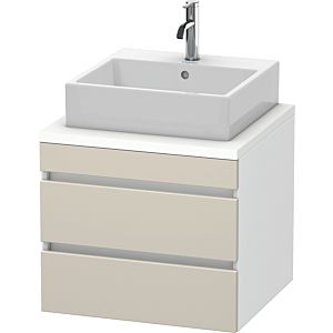 Duravit DuraStyle Waschtisch-Unterschrank DS531509118 60 x 54,8 cm, taupe/weiß matt, für Konsole, 2 Schubkästen