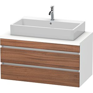Duravit DuraStyle Waschtisch-Unterschrank DS531907918 100 x 54,8 cm, nussbaum natur/weiß matt, für Konsole, 2 Schubkästen