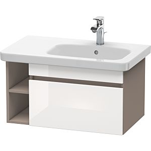 Duravit DuraStyle vanity unit DS639302243 73 x 44.8 cm, basin on the right, white high gloss / basalt matt, 2000 pull-out