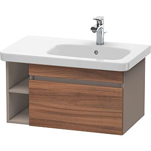 Duravit DuraStyle vanity unit DS639307943 73 x 44.8 cm, basin on the right, natural walnut / matt basalt, 2000 pull-out