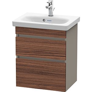 Duravit DuraStyle Waschtisch-Unterschrank DS640302143 50 x 36,8 cm, nussbaum dunkel/basalt matt, 2 Schubkästen, wandhängend