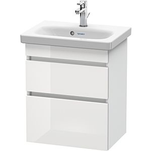 Duravit DuraStyle Waschtisch-Unterschrank DS640302218 50 x 36,8 cm, weiß hochglanz/weiß matt, 2 Schubkästen, wandhängend