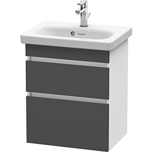 Duravit DuraStyle vanity unit DS640304918 50 x 36.8 cm, matt graphite / matt white, 2 drawers, wall-hung