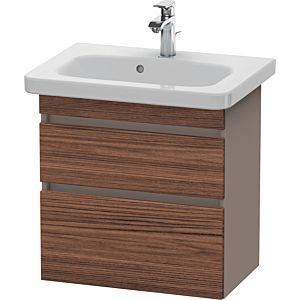Duravit DuraStyle vanity unit DS647902143 58 x 36.8 cm, dark walnut / matt basalt, 2 drawers, wall-hung