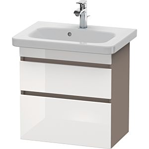 Duravit DuraStyle vasque DS647902243 58 x 36,8 cm, blanc brillant / basalte mat, 2 tiroirs, suspendu