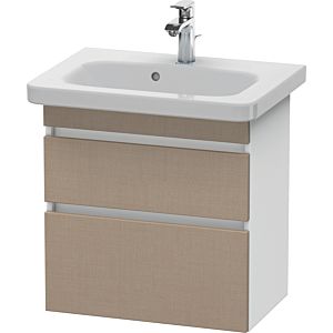 Duravit DuraStyle vasque DS647907518 58 x 36,8 cm, lin / blanc mat, 2 tiroirs, suspendu