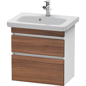 Duravit DuraStyle Waschtisch-Unterschrank DS647907918 58 x 36,8 cm, nussbaum natur/weiß matt, 2 Schubkästen, wandhängend
