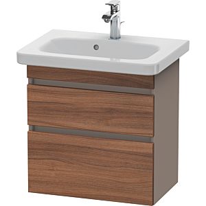 Duravit DuraStyle vasque DS647907943 58 x 36,8 cm, noyer naturel / basalte mat, 2 tiroirs, suspendu