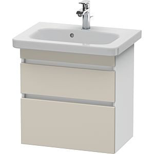 Duravit DuraStyle vasque DS647909118 58 x 36,8 cm, taupe / blanc mat, 2 tiroirs, suspendu