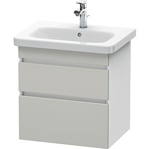 Duravit DuraStyle vasque DS648000718 58 x 44,8 cm, gris béton / blanc mat, 2 tiroirs, suspendu