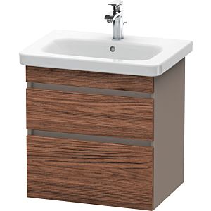 Duravit DuraStyle vanity unit DS648002143 58 x 44.8 cm, dark walnut / matt basalt, 2 drawers, wall-hung