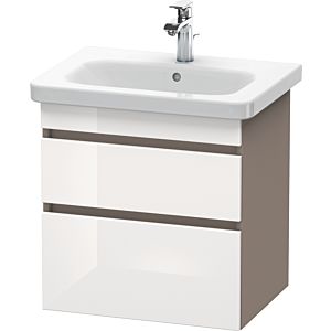Duravit DuraStyle Waschtisch-Unterschrank DS648002243 58 x 44,8 cm, weiß hochglanz/basalt matt, 2 Schubkästen, wandhängend