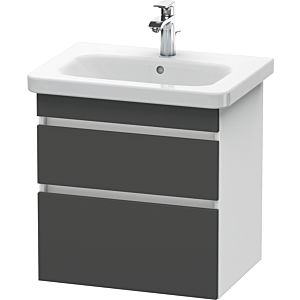 Duravit DuraStyle vasque DS648004918 58 x 44,8 cm, graphite mat / blanc mat, 2 tiroirs, suspendu