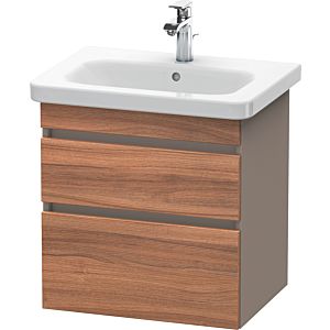 Duravit DuraStyle Waschtisch-Unterschrank DS648007943 58 x 44,8 cm, nussbaum natur/basalt matt, 2 Schubkästen, wandhängend