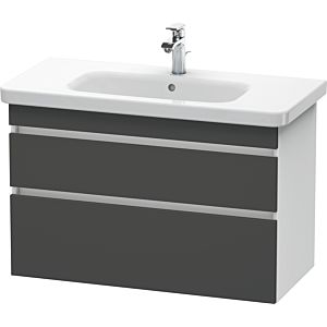 Duravit DuraStyle vanity unit DS648204918 93 x 44.8 cm, matt graphite / matt white, 2 drawers, wall-hung
