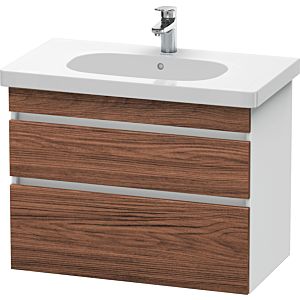 Duravit DuraStyle Waschtisch-Unterschrank DS648402118 80 x 45,3 cm, nussbaum dunkel/weiß matt, 2 Schubkästen, wandhängend