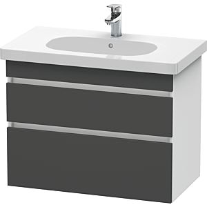 Duravit DuraStyle vanity unit DS648404918 80 x 45.3 cm, matt graphite / matt white, 2 drawers, wall-hung