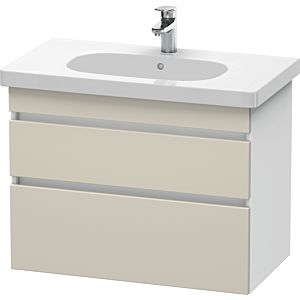 Duravit DuraStyle vasque match0 DS648409118 80 x 45,3 cm, taupe / blanc mat, 2 tiroirs, suspendu
