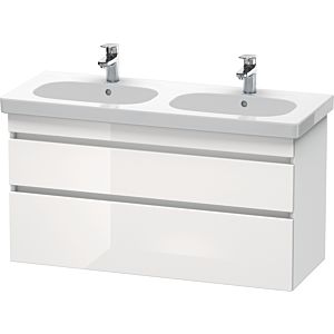 Duravit DuraStyle Waschtisch-Unterschrank DS648602218 115 x 45,3 cm, weiß hochglanz/weiß matt, 2 Schubkästen, wandhängend