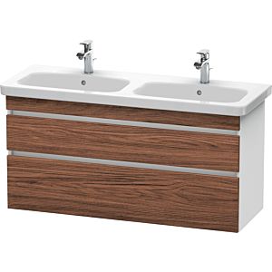 Duravit DuraStyle vanity unit DS649802118 123x44.8x61cm, 2 pull-outs, basin left / right, dark walnut / matt white