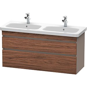 Duravit DuraStyle Waschtisch-Unterschrank DS649802143 123x44,8x61cm, 2 Auszüge, Becken links/rechts, nussbaum dunkel/basalt matt